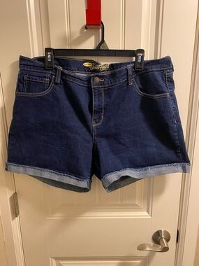 Old Navy 16 Jeans Shorts Stretch Dark Blue The Sweetheart Rolled Cuff Denim